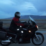Chad races towards Utah in the early morning hours.