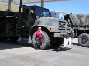 Stella checking out the big truck